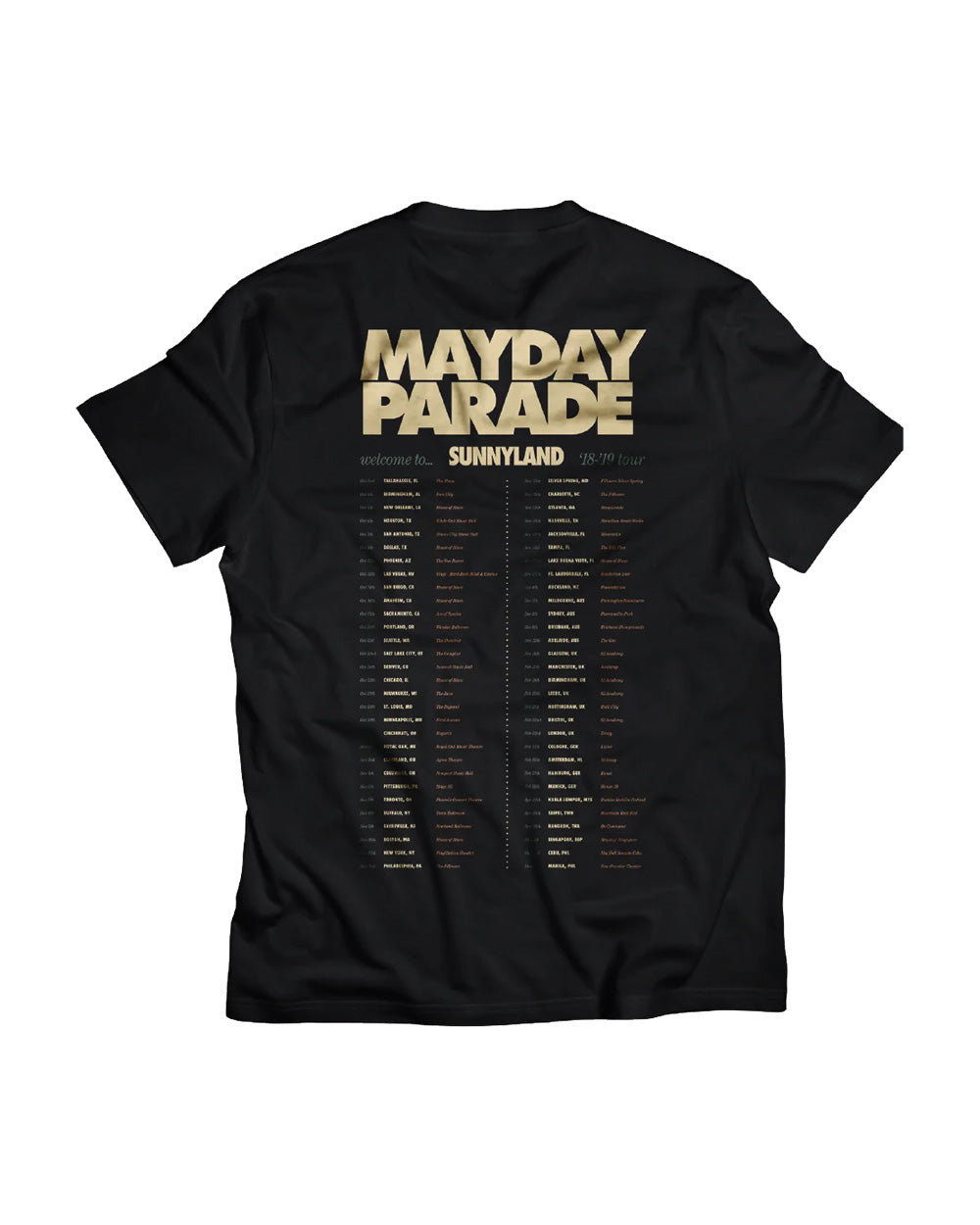 MAYDAY PARADE: WELCOME TO SUNNYLAND TOUR SHIRT