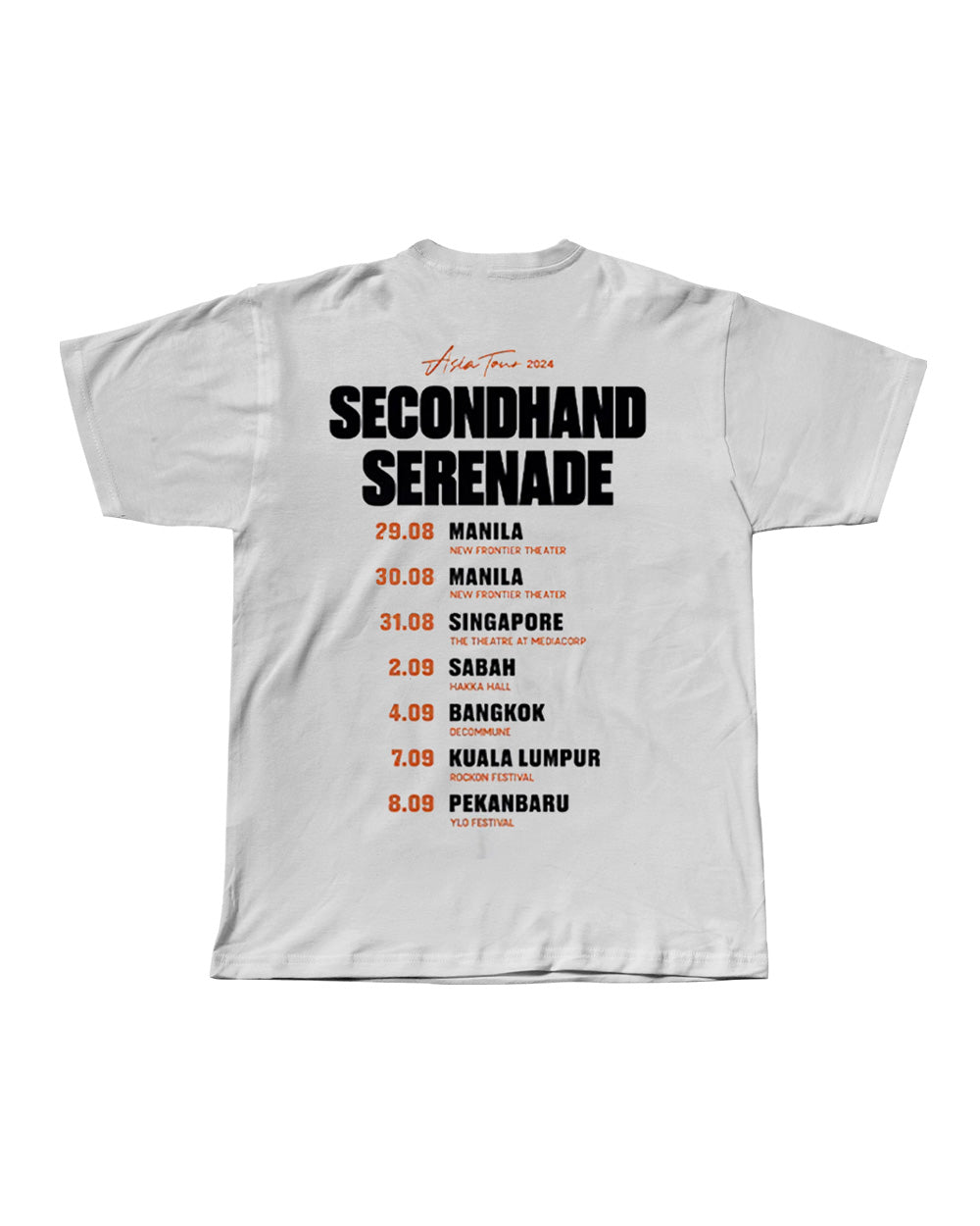 SECONDHAND SERENADE: White Tour Shirt